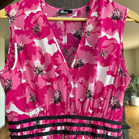 THE KOOPLES PARIS 100% Silk Pink Summer Party Midi Dress - Picture 16 of 16